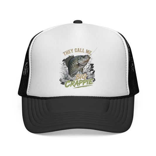 "They Call Me Big Crappie" Crappie Fishing Trucker Cap – Mesh Hat for Anglers