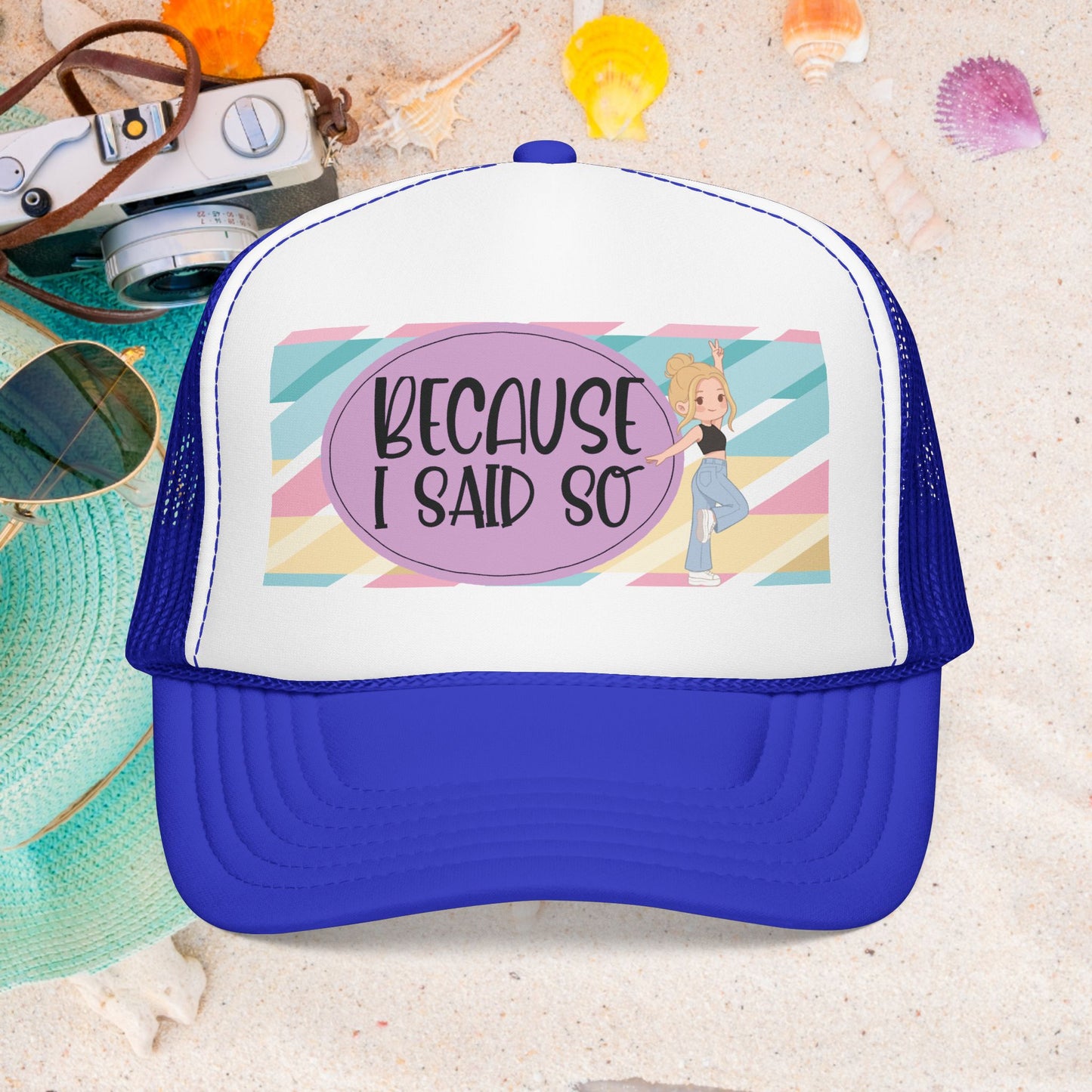 Because I Said So(Geo Purple) - Foam Trucker Hat