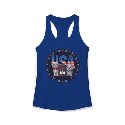 USA Puppy -Women's Ideal Racerback Tank