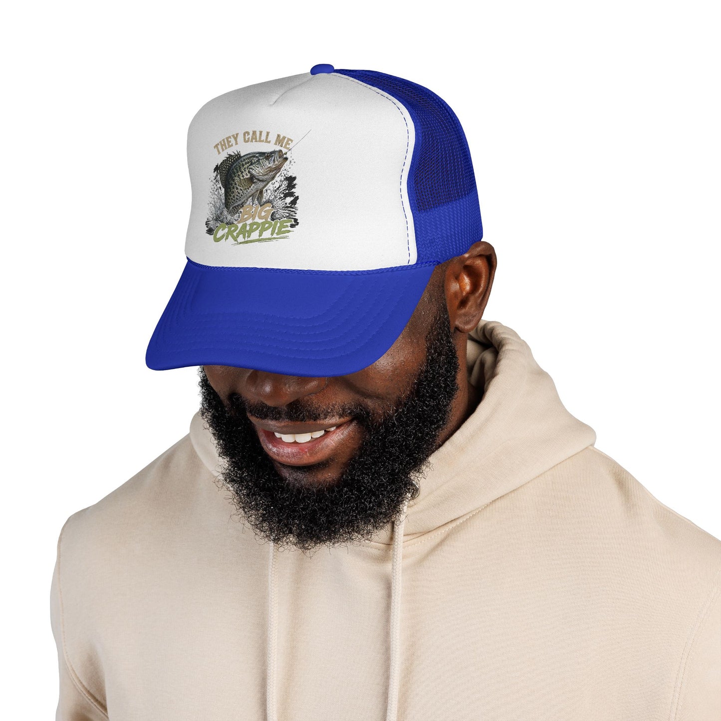 "They Call Me Big Crappie" Crappie Fishing Trucker Cap – Mesh Hat for Anglers
