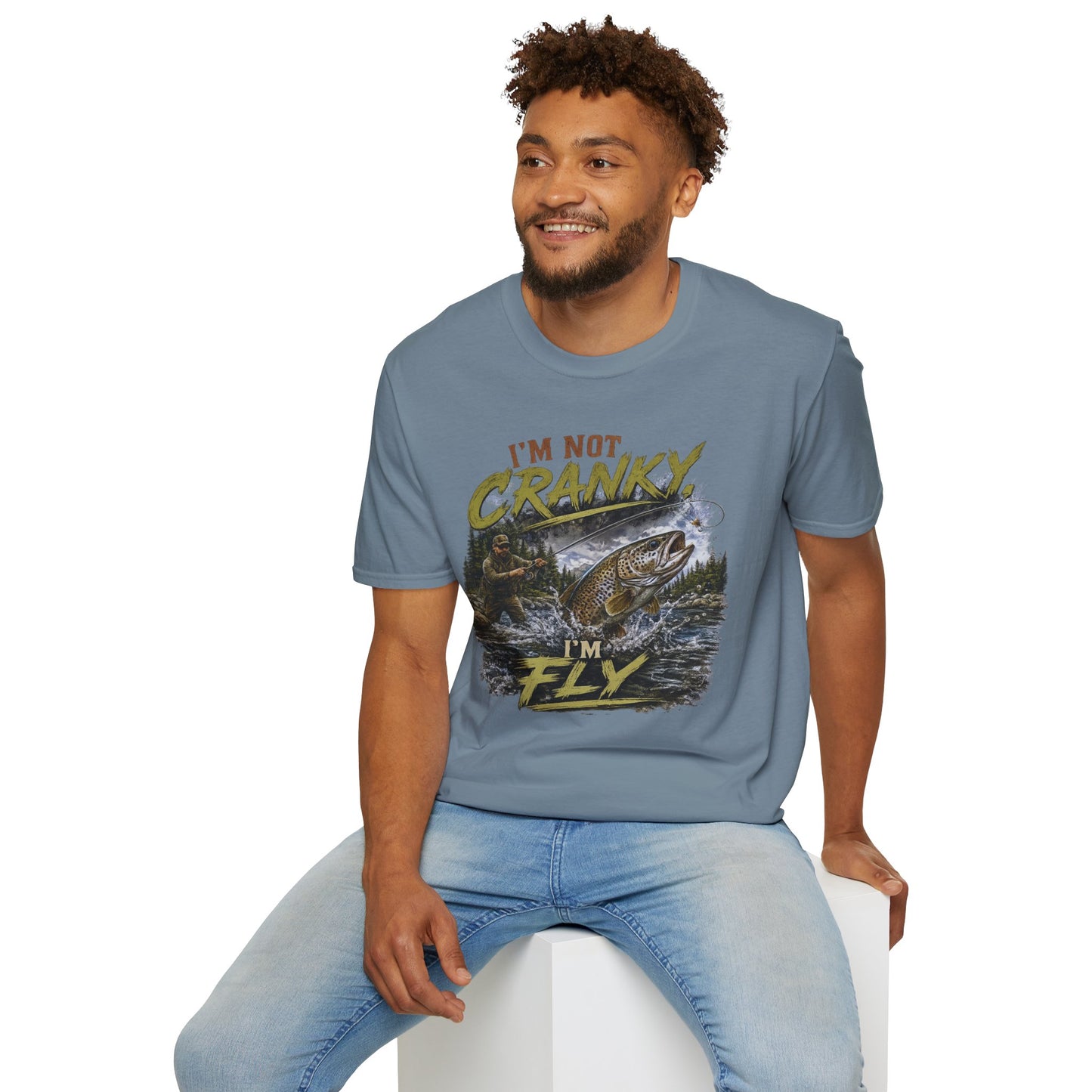"I’m Not Cranky, I’m Fly" Vintage Trout Fly-Fishing Tee