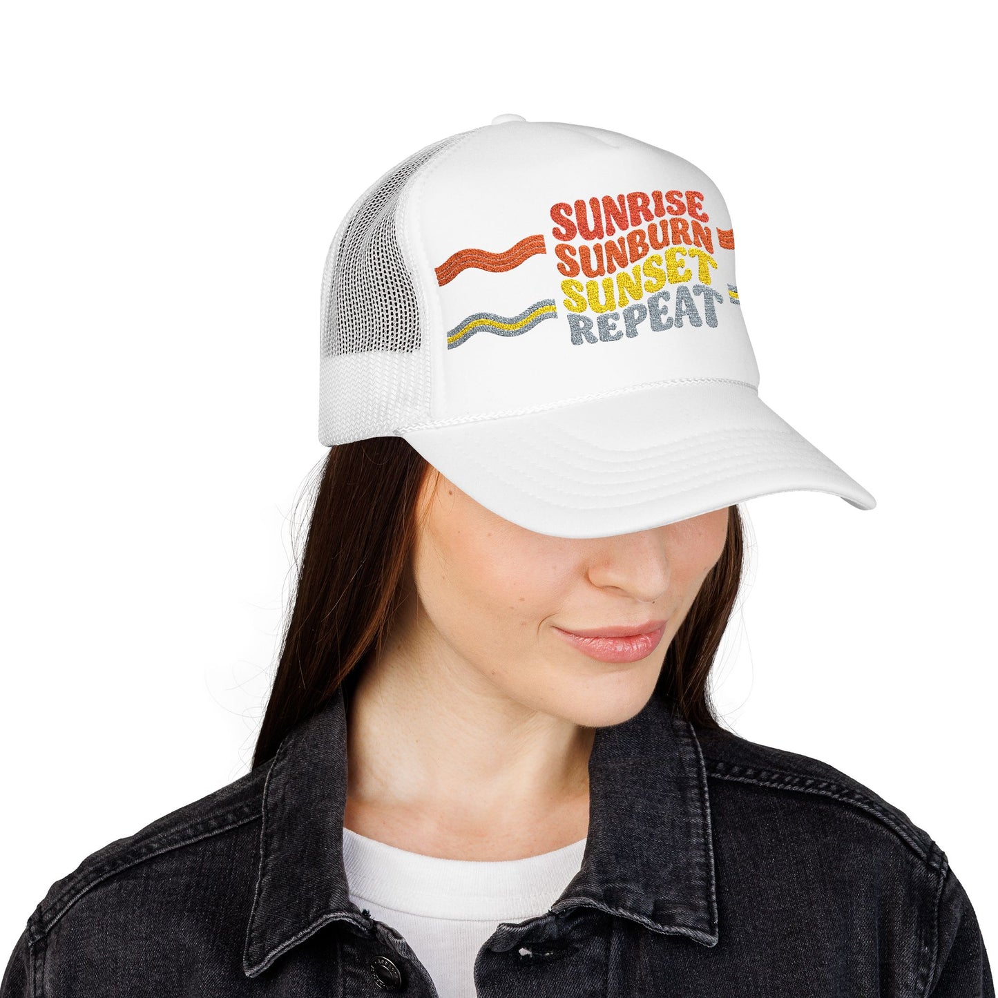 Sunrise Sunburn Sunset Repeat- Foam Trucker Hat