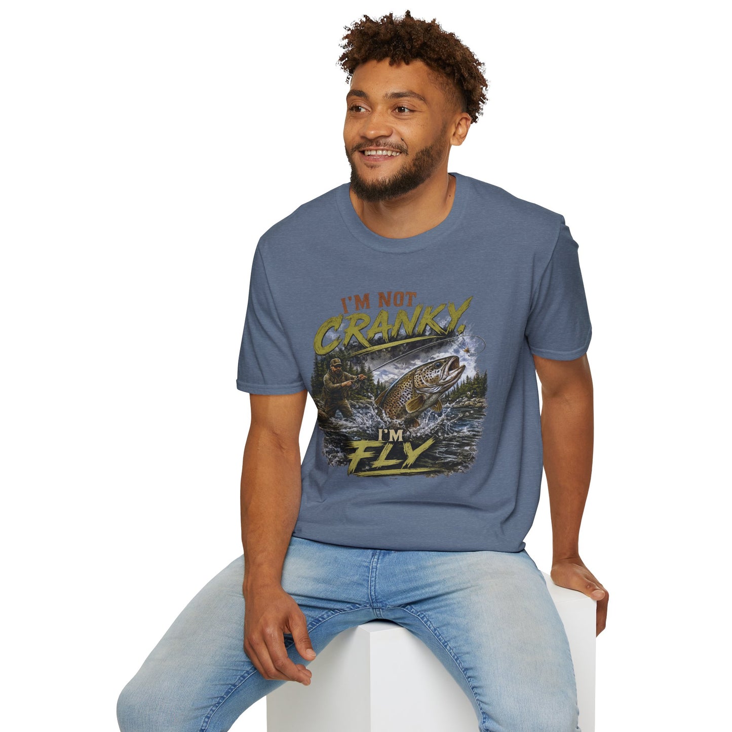 "I’m Not Cranky, I’m Fly" Vintage Trout Fly-Fishing Tee