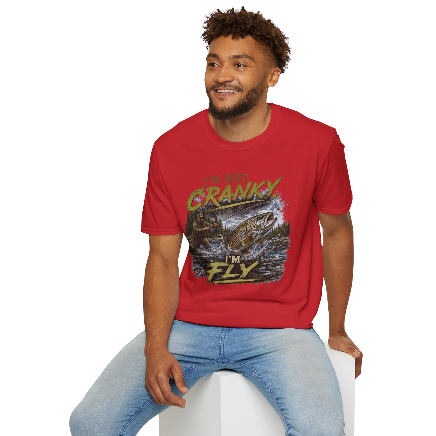 "I’m Not Cranky, I’m Fly" Vintage Trout Fly-Fishing Tee