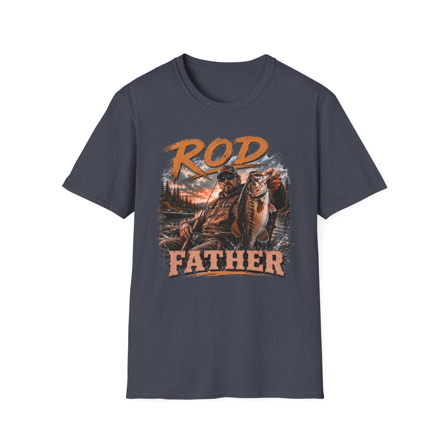 "'Rod Father" Fishing T‑Shirt — Vintage Bass Fisherman Graphic Tee
