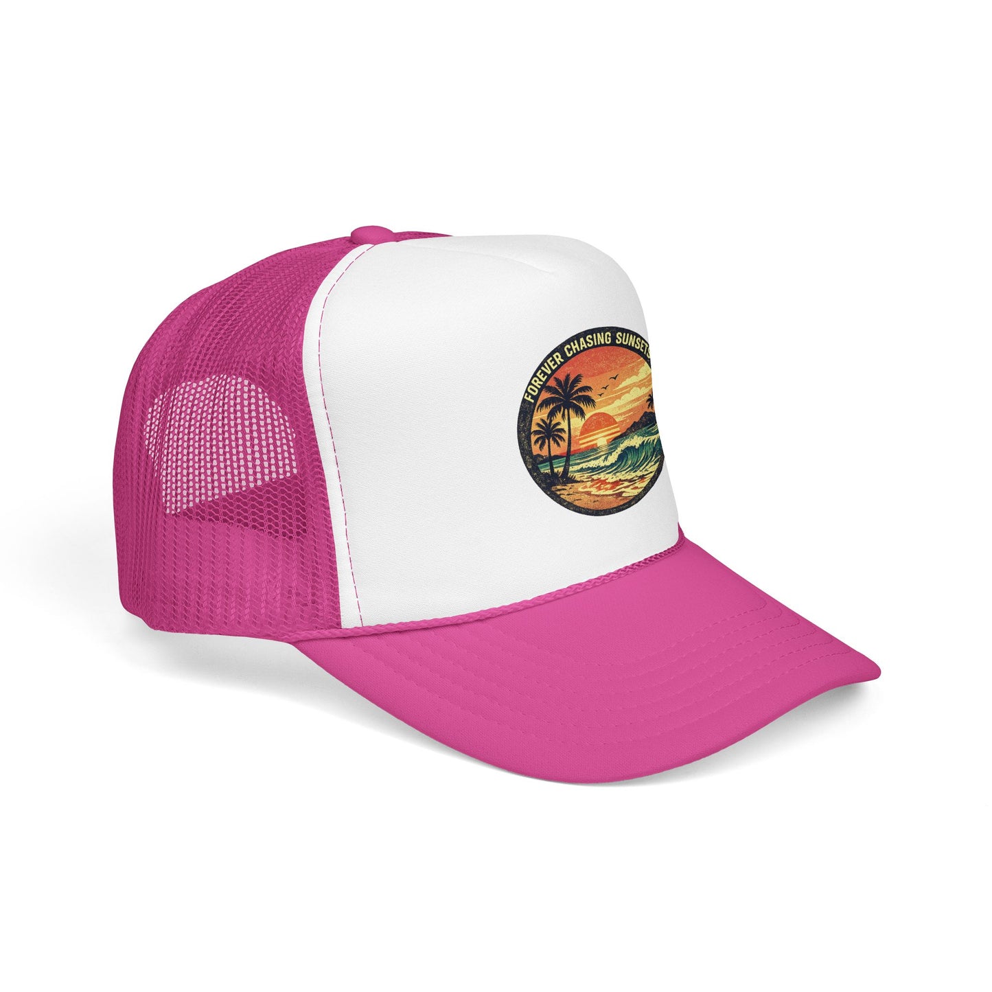 Chasing Sunsets Trucker Hat — Vintage Beach Foam Cap