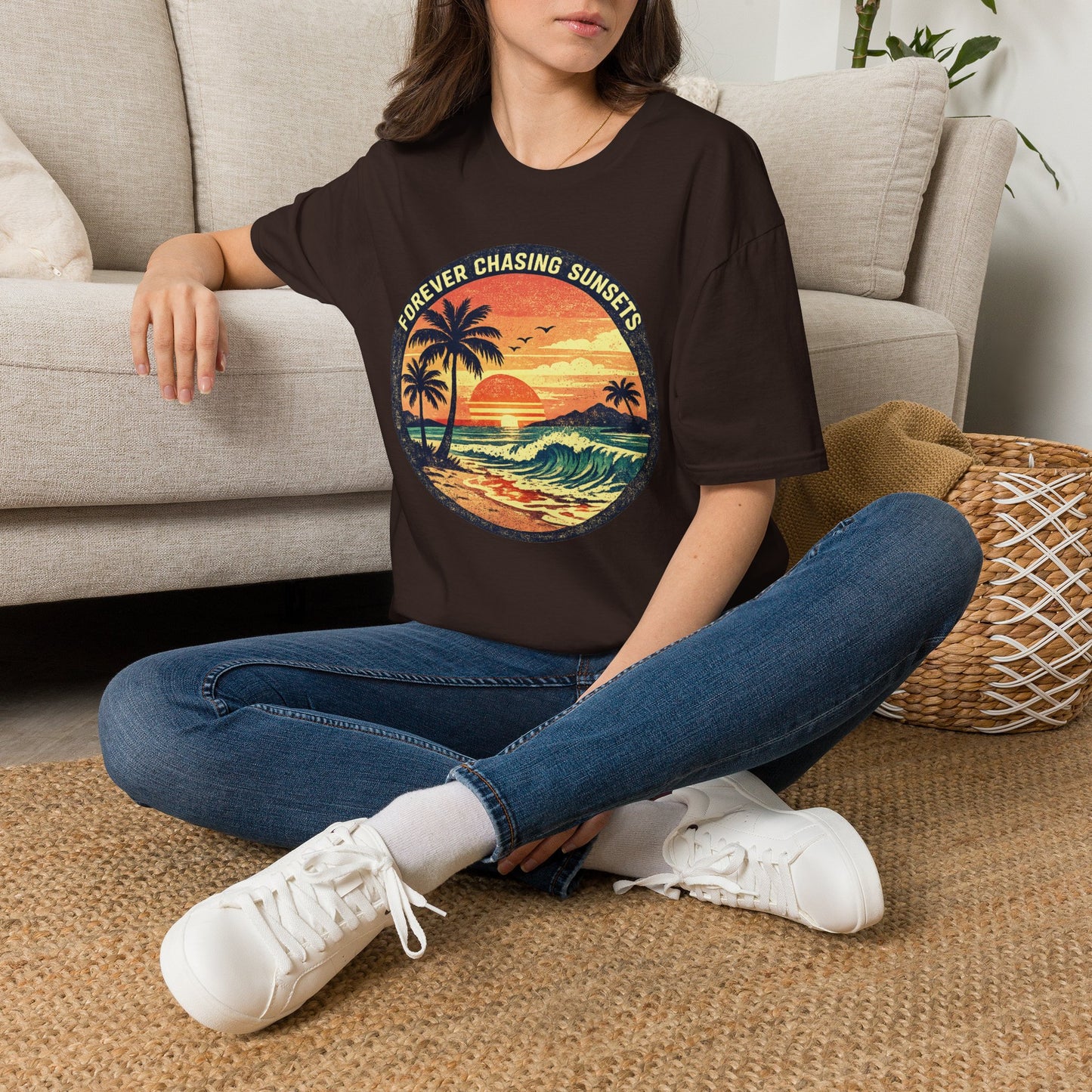 Forever Chasing Sunsets T-Shirt — Vintage Beach Sunset