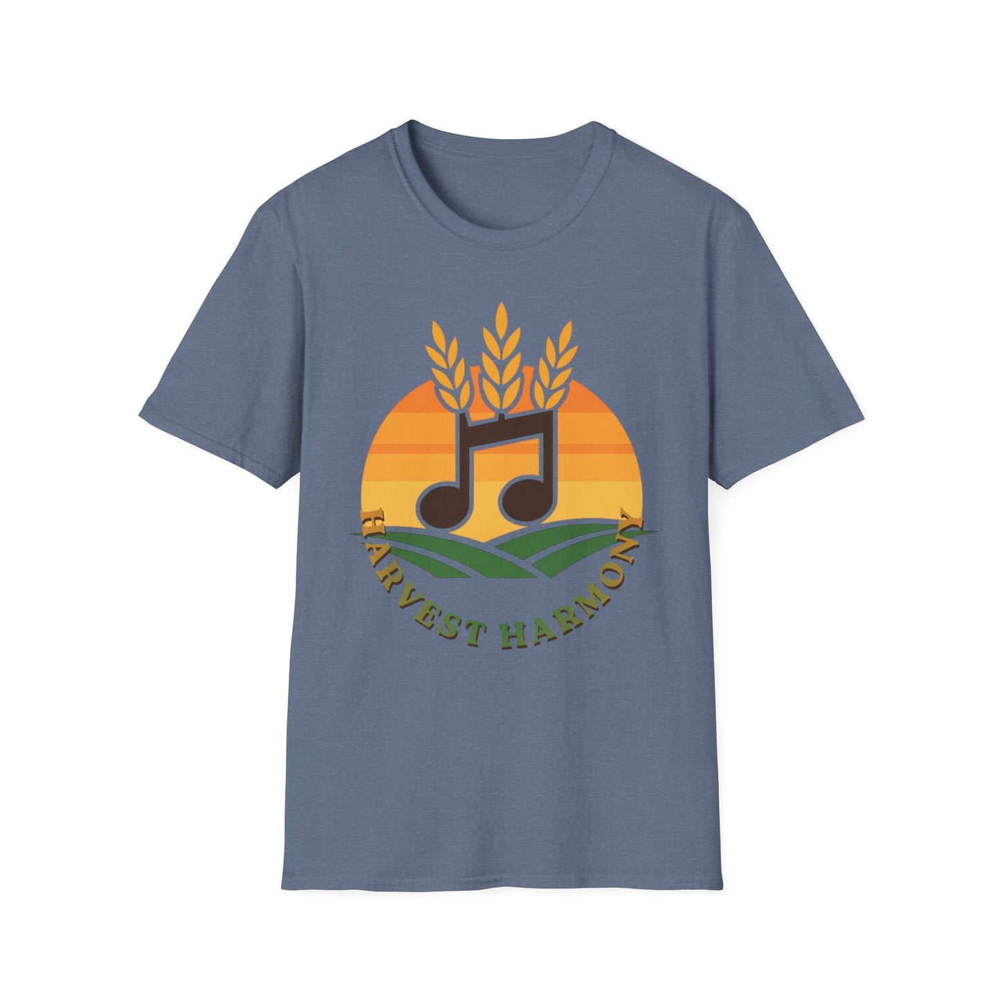 Harvest Harmony T-Shirt | Music Notes with Wheat Sunset