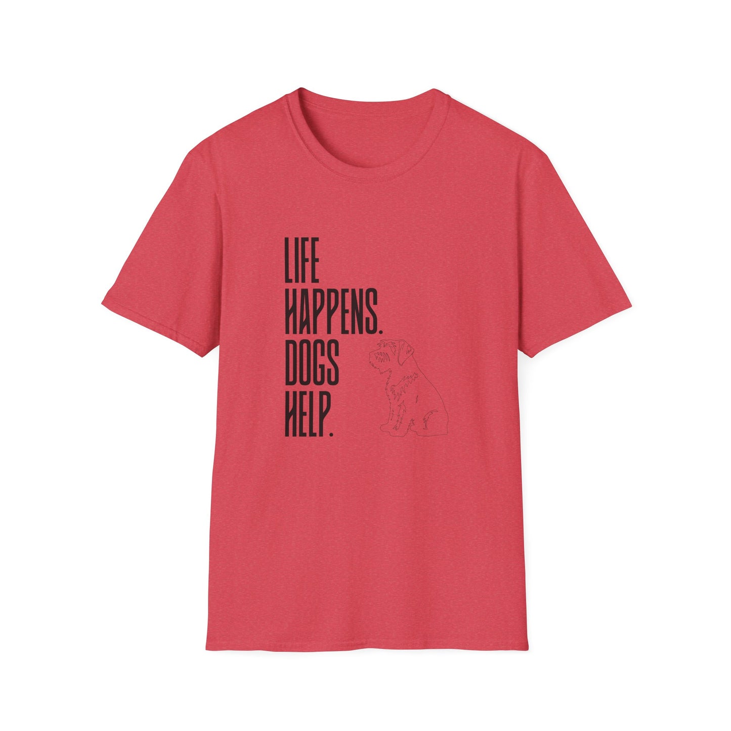 "Life Happens. Dogs Help." Graphic Tee (Casual Pet Lover Shirt)