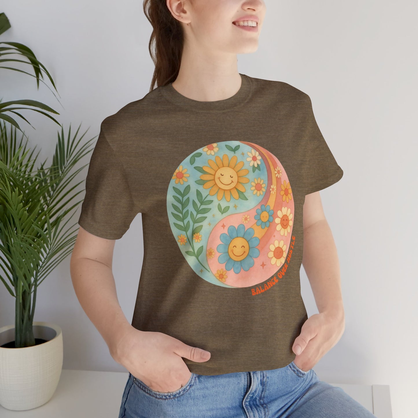 Balance Over Hustle Inspirational Graphic T-Shirt
