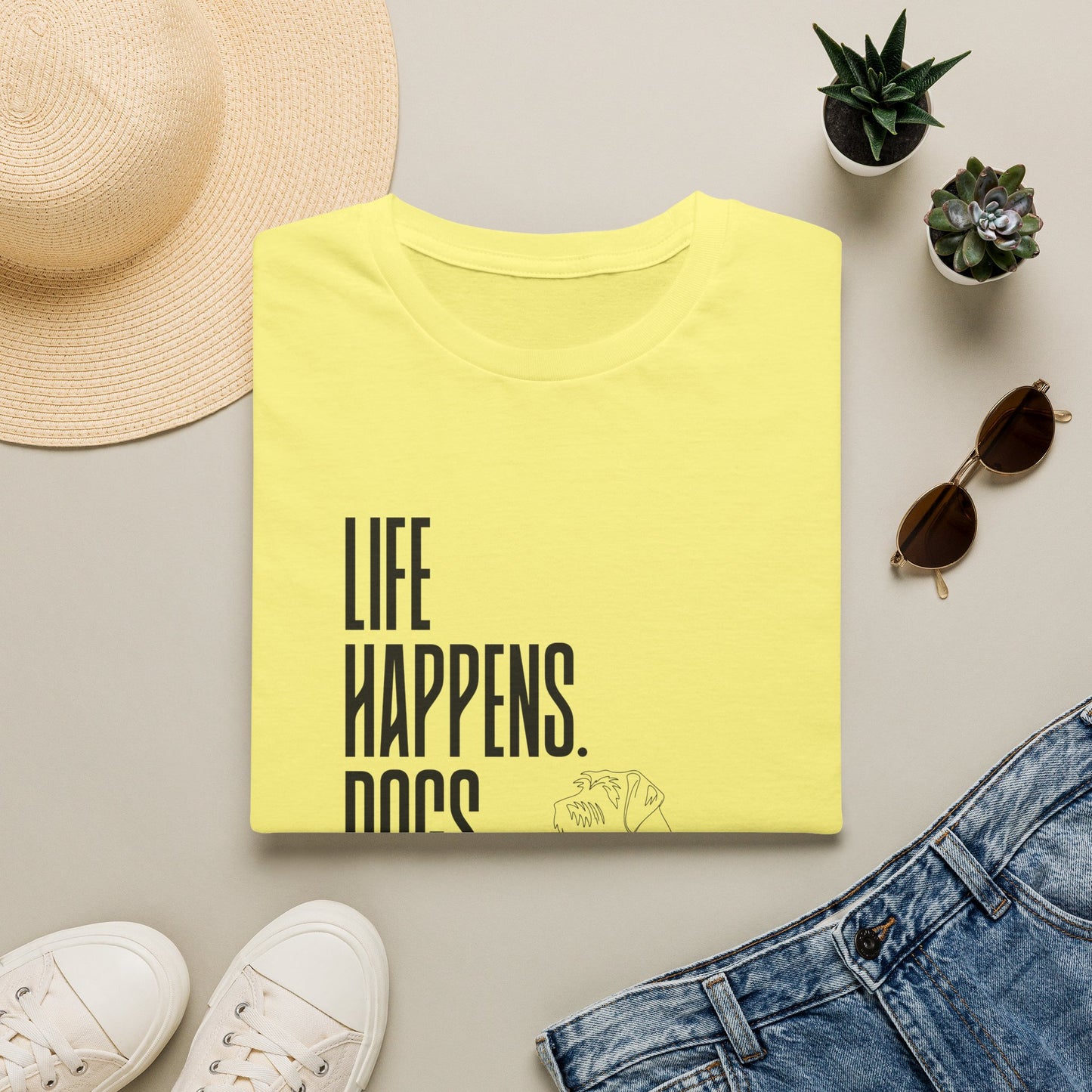 "Life Happens. Dogs Help." Graphic Tee (Casual Pet Lover Shirt)