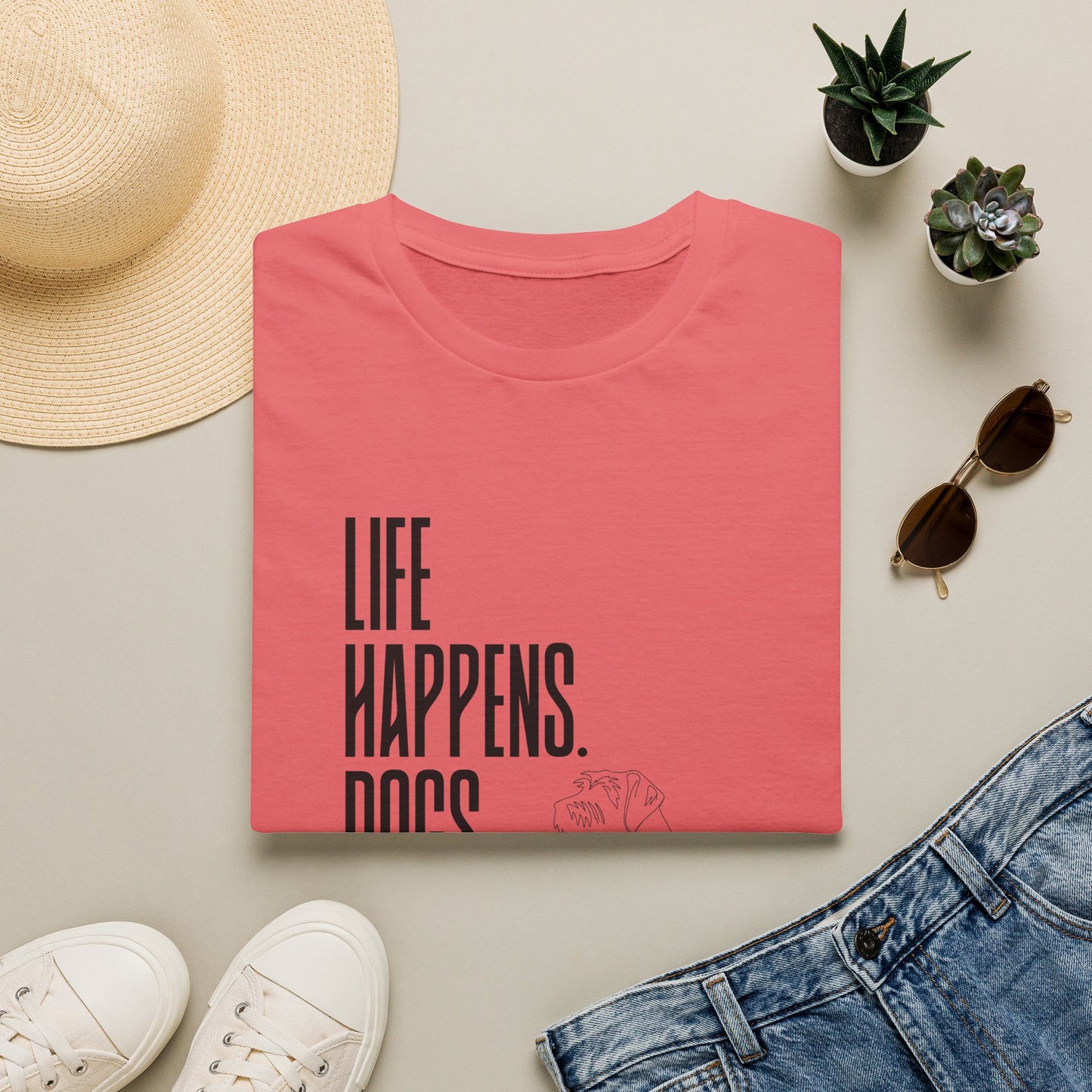"Life Happens. Dogs Help." Graphic Tee (Casual Pet Lover Shirt)