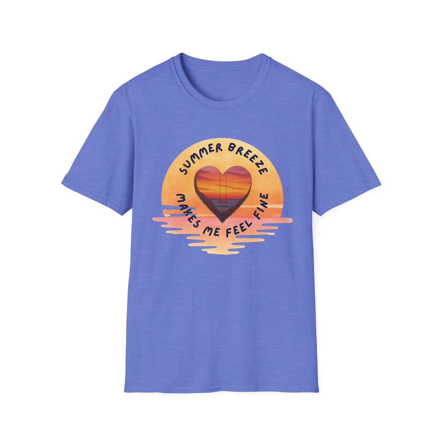 "Summer Breeze Makes Me Feel Fine" -Retro Sunset Heart Tee