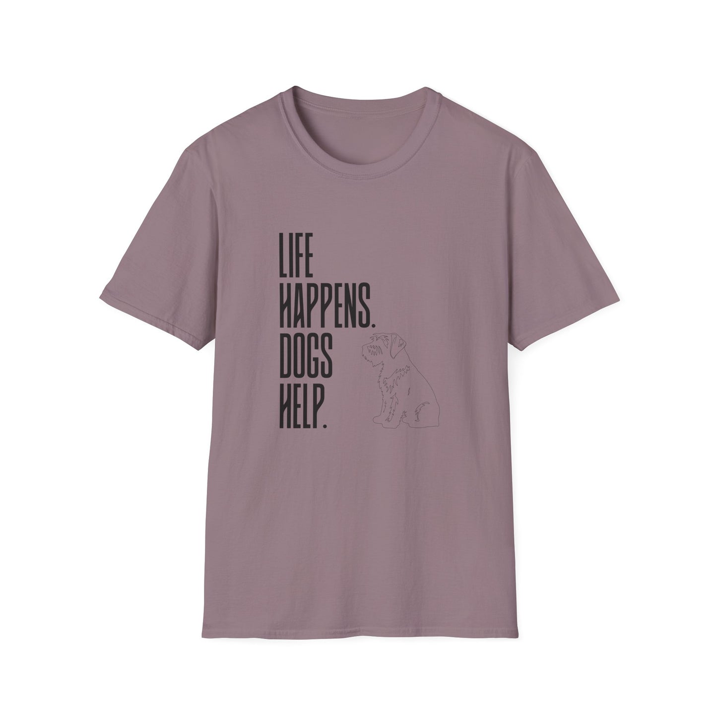 "Life Happens. Dogs Help." Graphic Tee (Casual Pet Lover Shirt)