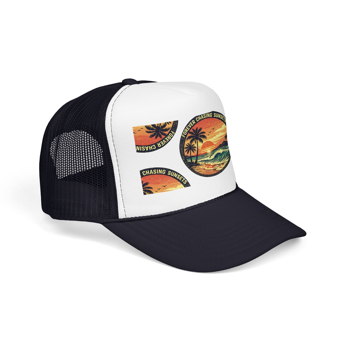 Chasing Sunsets Trucker Hat — Vintage Beach Foam Cap