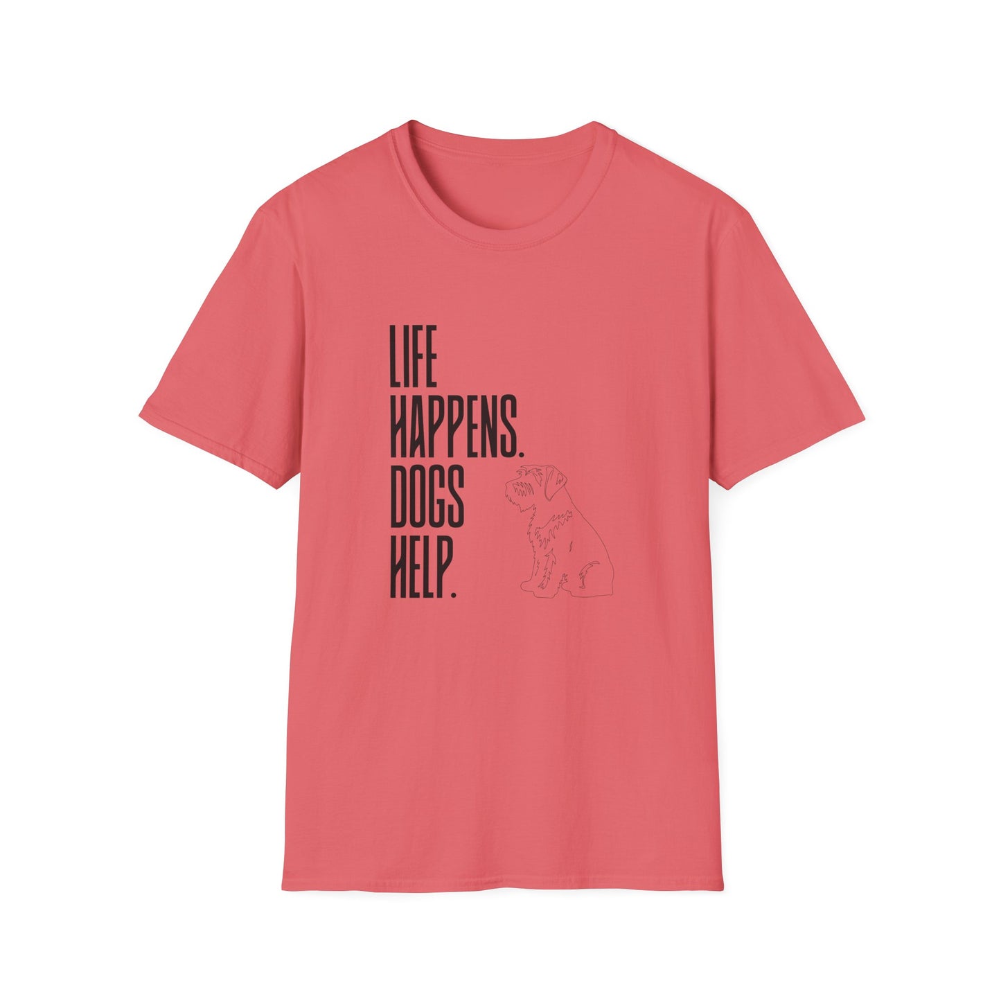"Life Happens. Dogs Help." Graphic Tee (Casual Pet Lover Shirt)