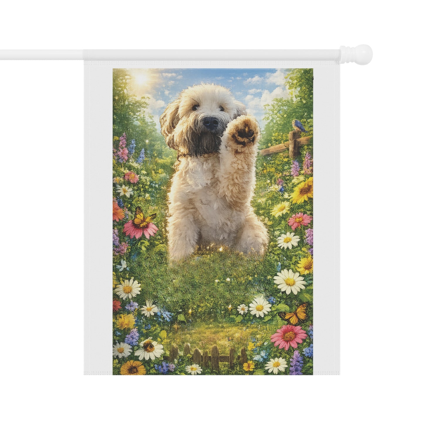 Wheaten Terrier Spring Garden Flag / Decorative House Banner