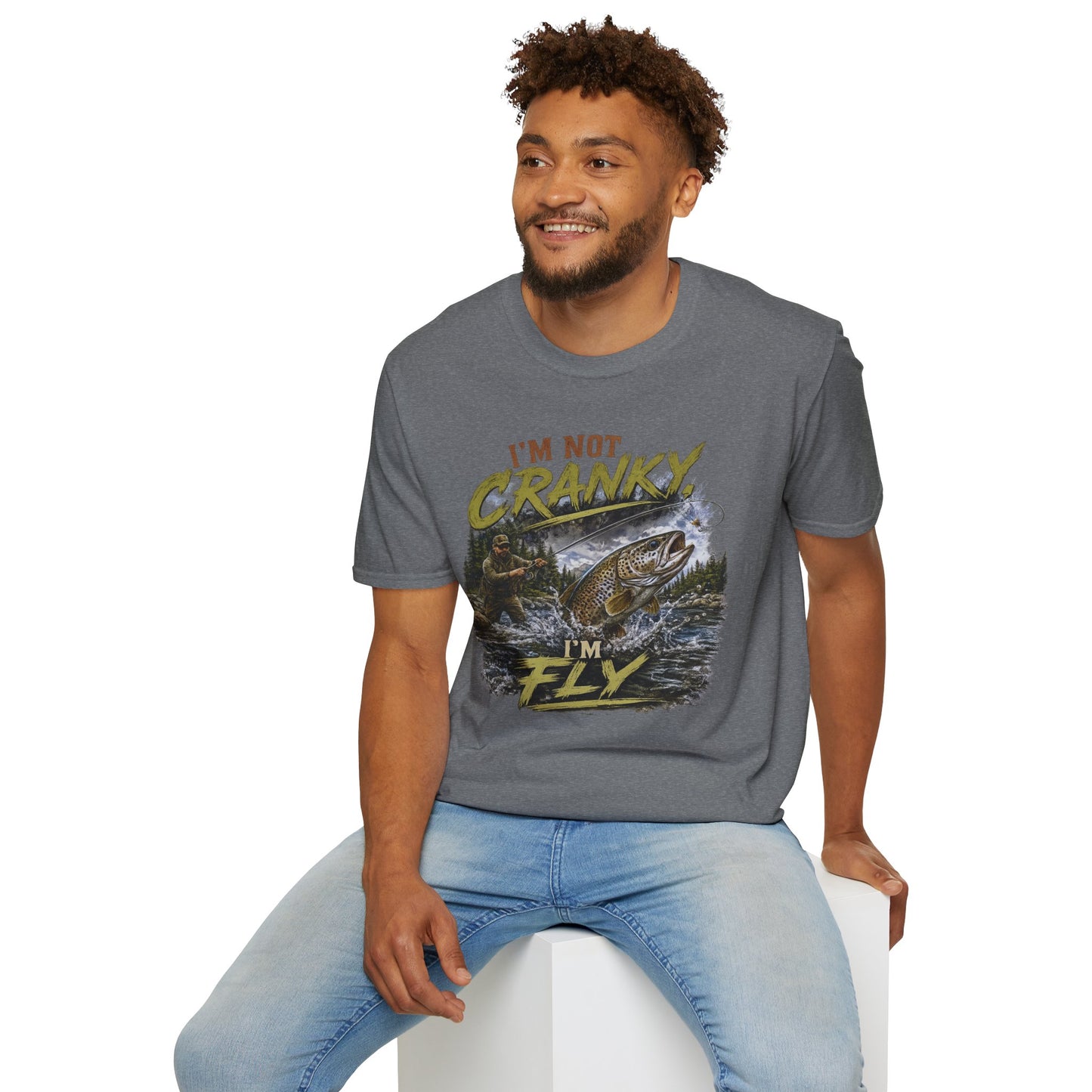 "I’m Not Cranky, I’m Fly" Vintage Trout Fly-Fishing Tee