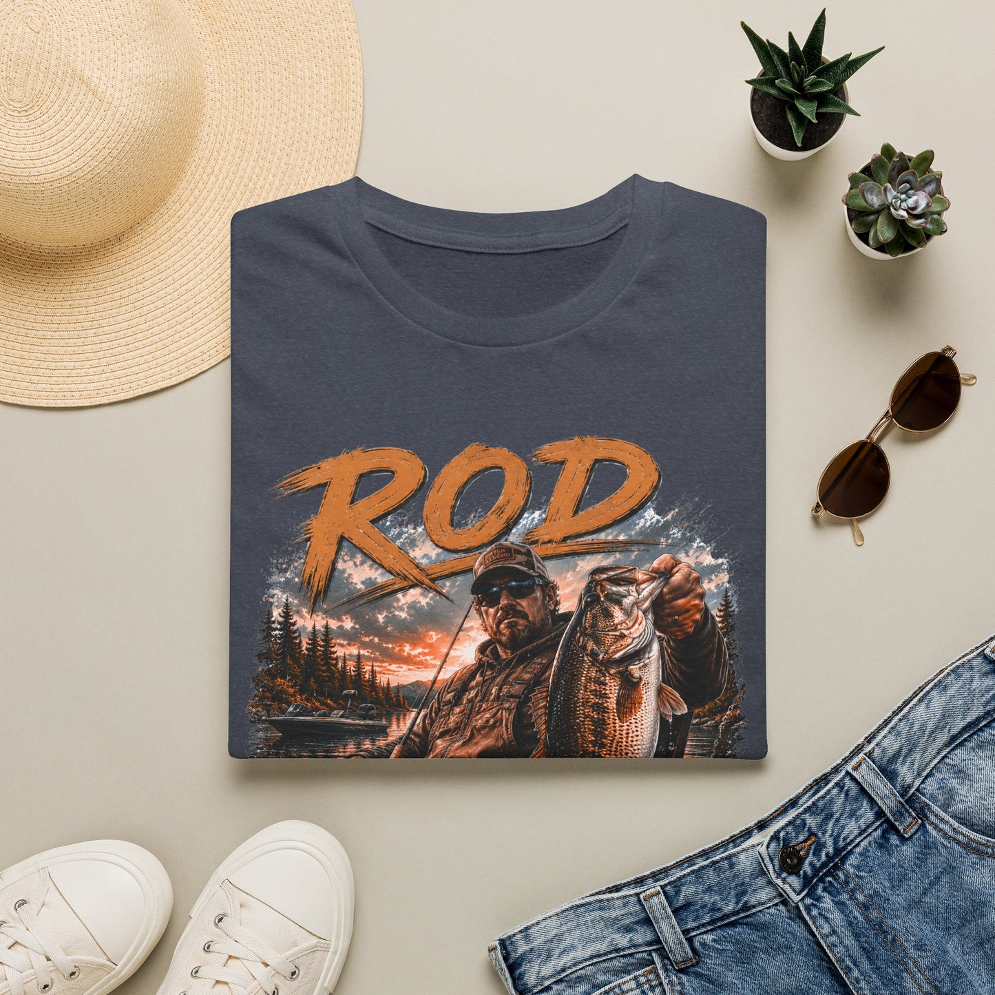 "'Rod Father" Fishing T‑Shirt — Vintage Bass Fisherman Graphic Tee