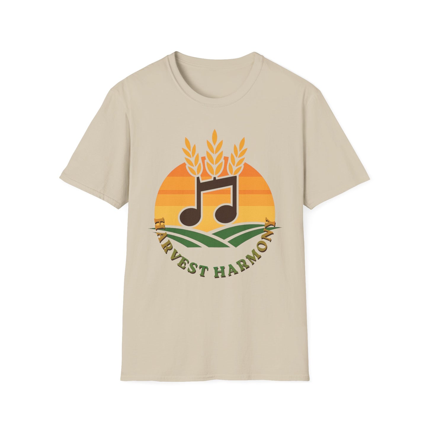 Harvest Harmony T-Shirt | Music Notes with Wheat Sunset