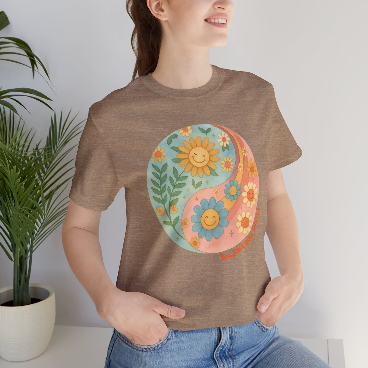 Balance Over Hustle Inspirational Graphic T-Shirt