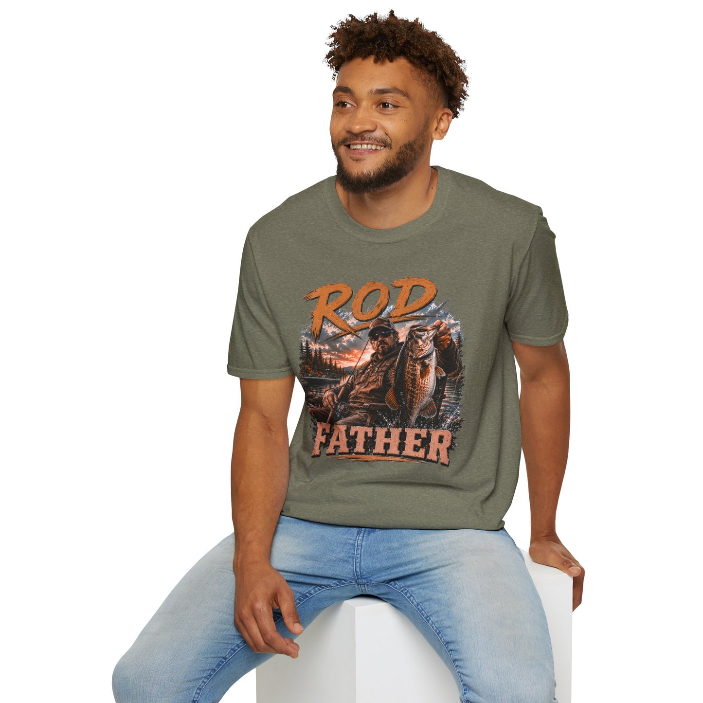 "'Rod Father" Fishing T‑Shirt — Vintage Bass Fisherman Graphic Tee