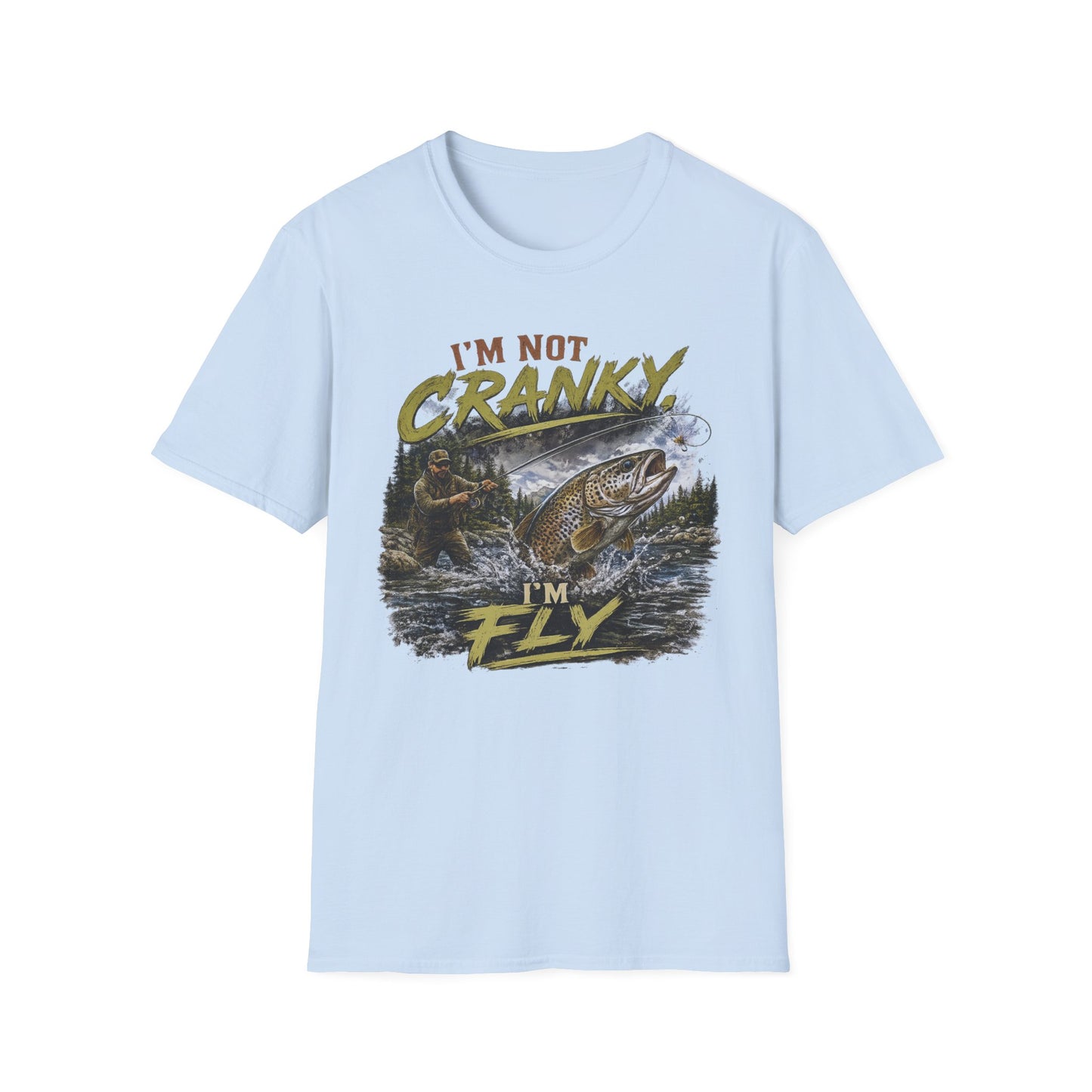 "I’m Not Cranky, I’m Fly" Vintage Trout Fly-Fishing Tee