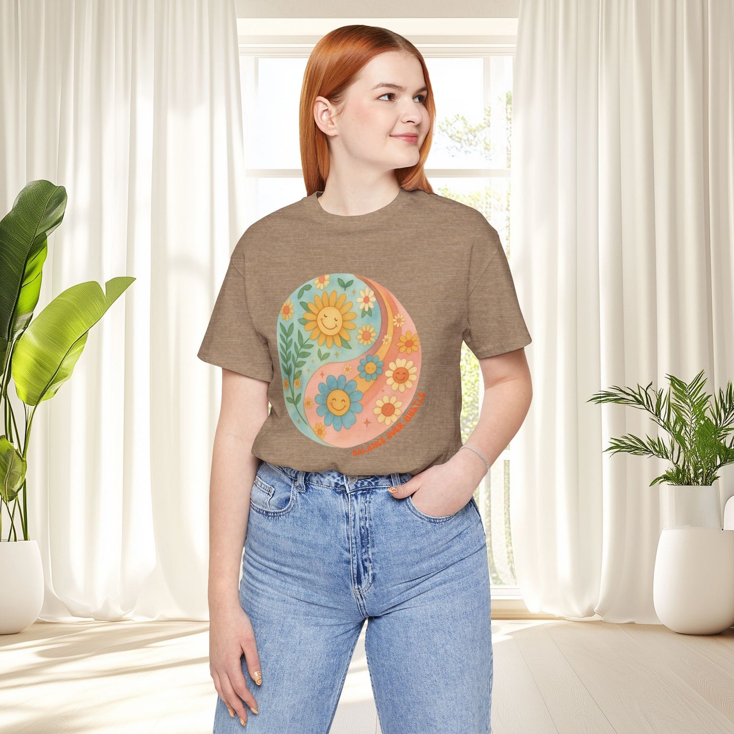 Balance Over Hustle Inspirational Graphic T-Shirt