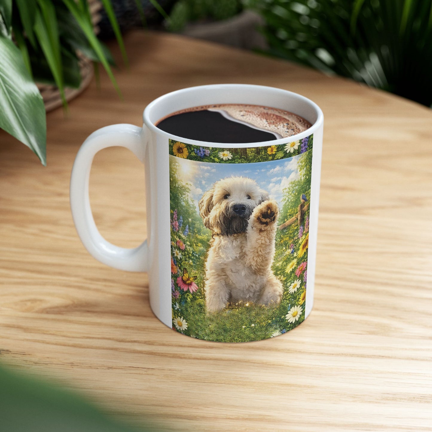 Wheaten in Wildflower Garden (11oz & 15oz) Ceramic Mug
