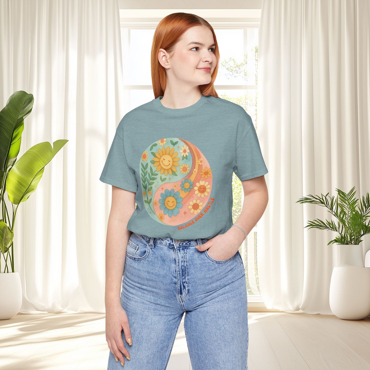 Balance Over Hustle Inspirational Graphic T-Shirt