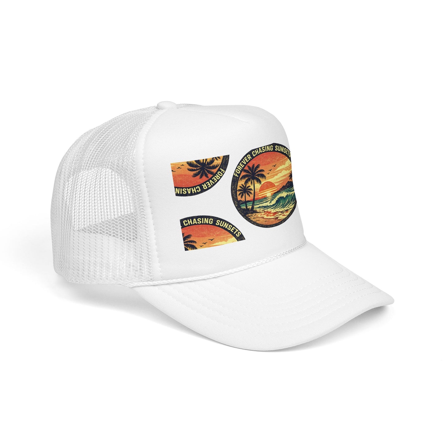 Chasing Sunsets Trucker Hat — Vintage Beach Foam Cap