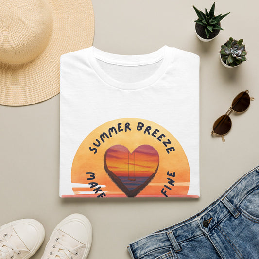 "Summer Breeze Makes Me Feel Fine" -Retro Sunset Heart Tee