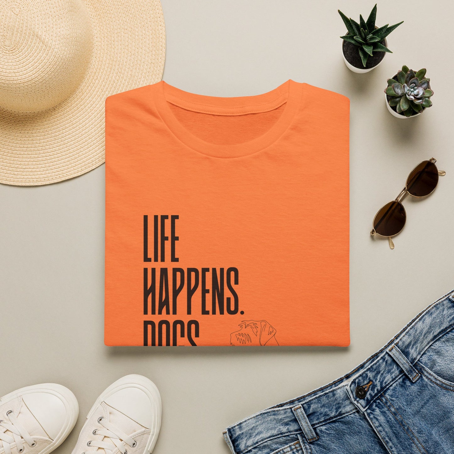 "Life Happens. Dogs Help." Graphic Tee (Casual Pet Lover Shirt)