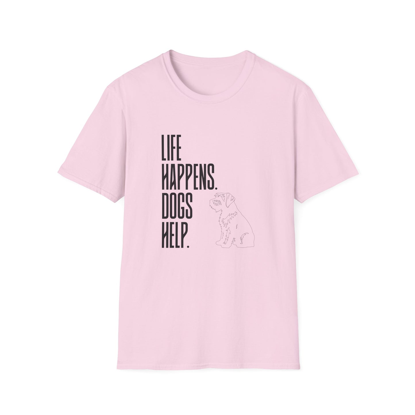 "Life Happens. Dogs Help." Graphic Tee (Casual Pet Lover Shirt)