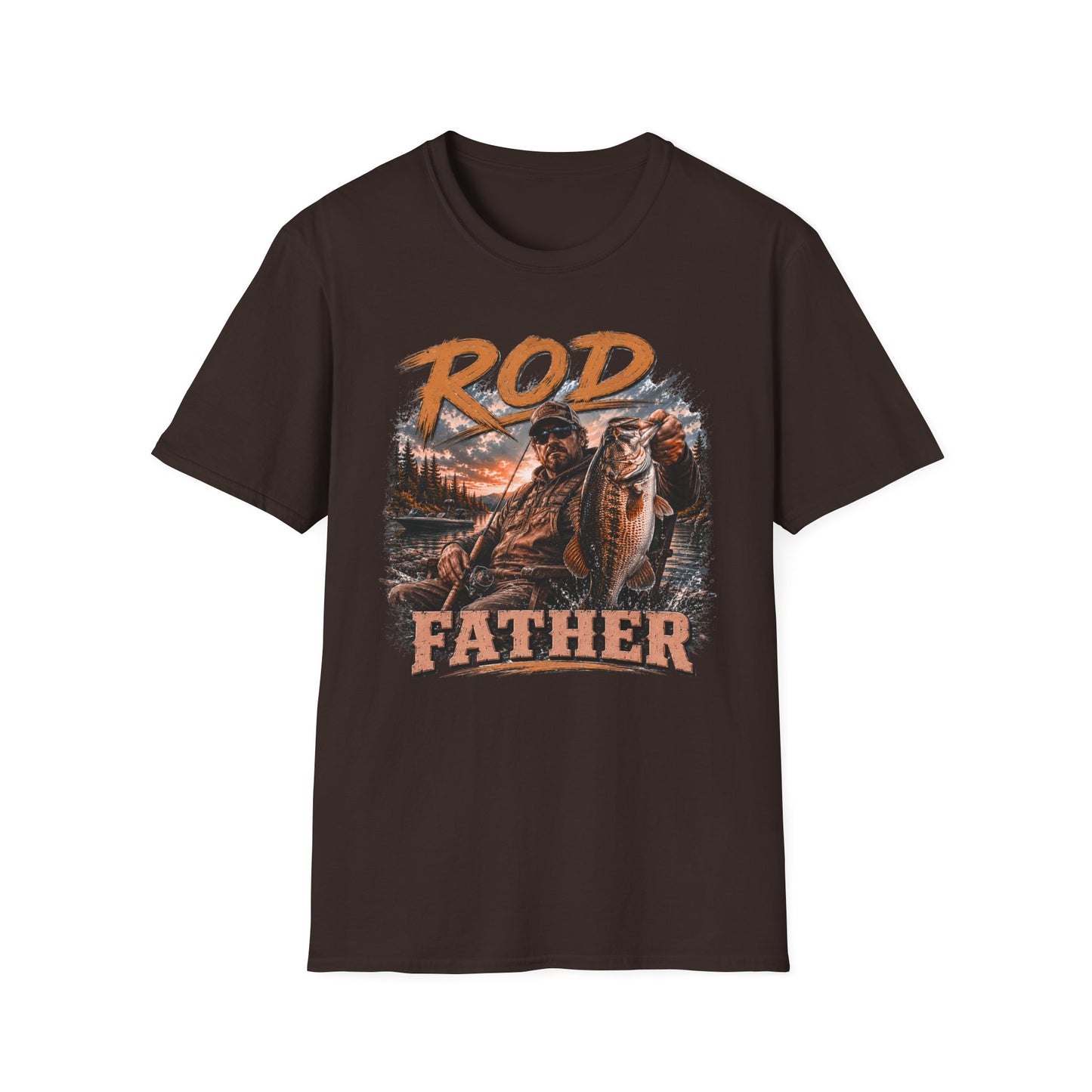 "'Rod Father" Fishing T‑Shirt — Vintage Bass Fisherman Graphic Tee