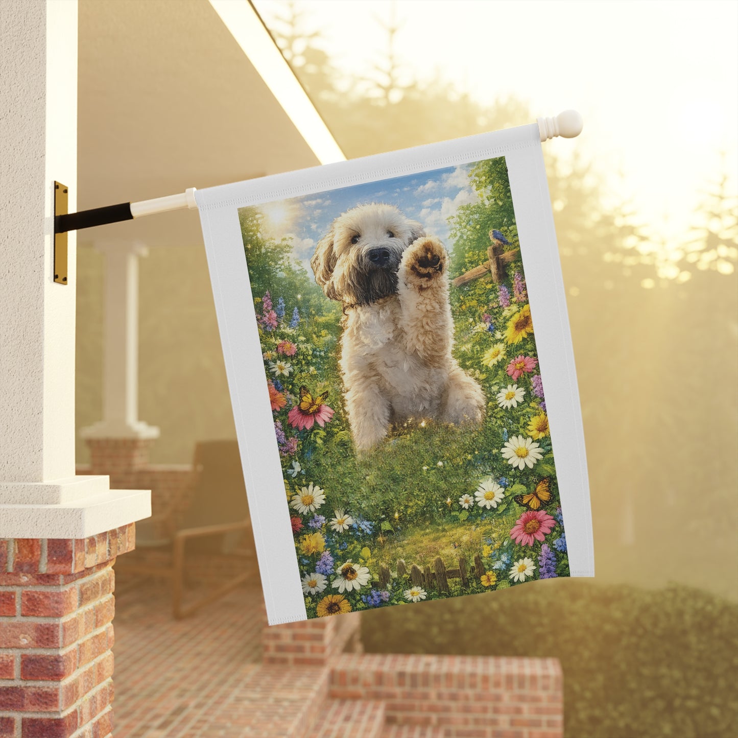 Wheaten Terrier Spring Garden Flag / Decorative House Banner