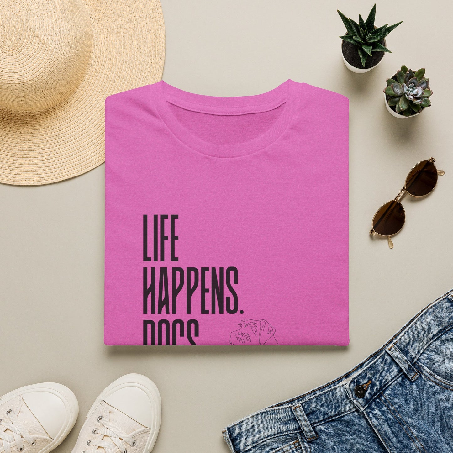 "Life Happens. Dogs Help." Graphic Tee (Casual Pet Lover Shirt)