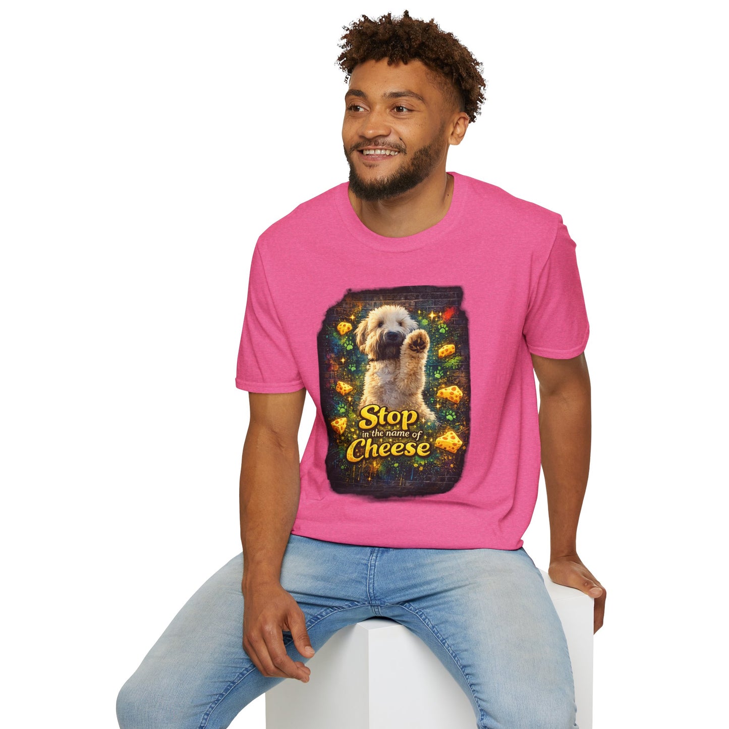 "Stop In the Name of Cheese" Cute Wheaten Puppy Graphic Tee
