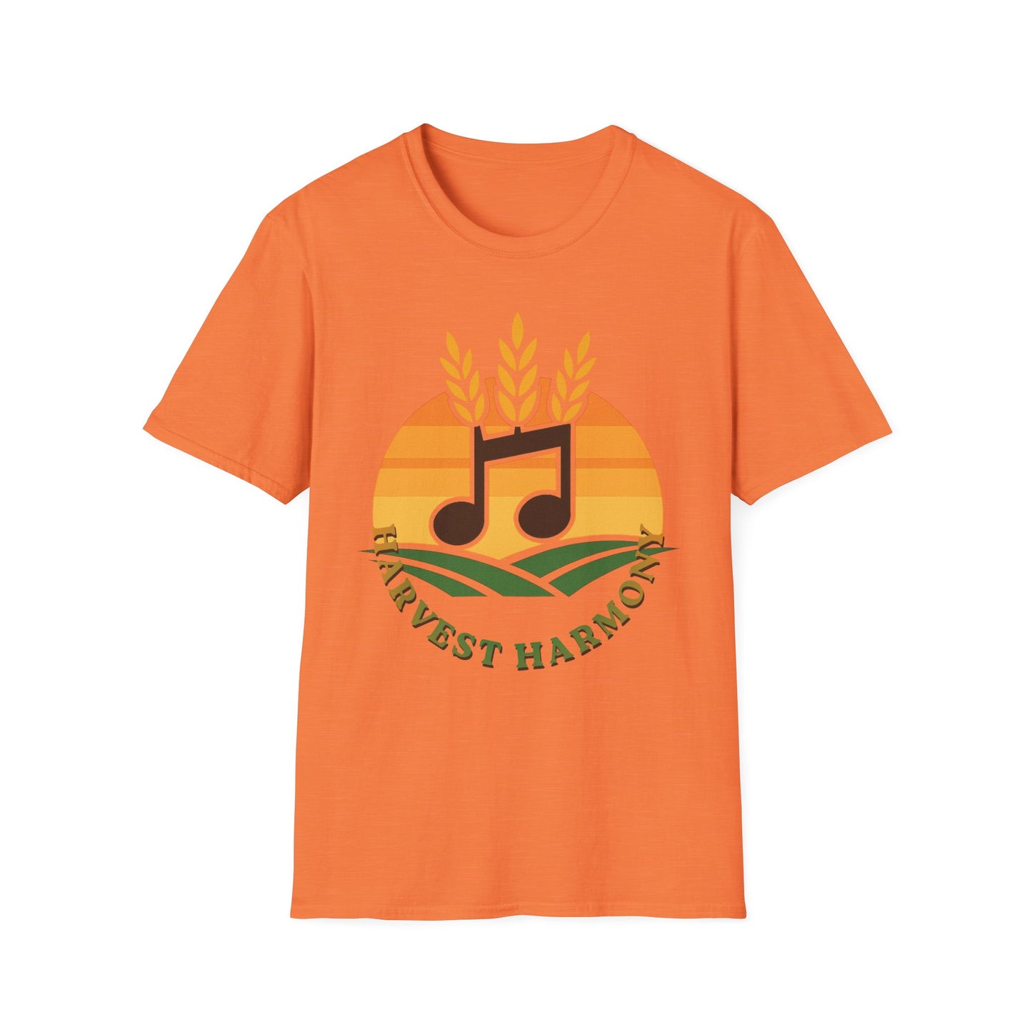 Harvest Harmony T-Shirt | Music Notes with Wheat Sunset