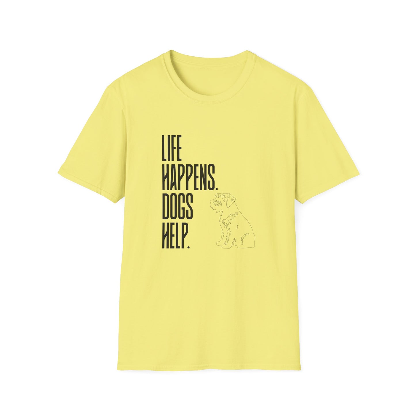 "Life Happens. Dogs Help." Graphic Tee (Casual Pet Lover Shirt)