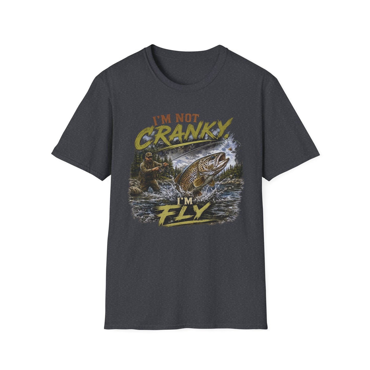 "I’m Not Cranky, I’m Fly" Vintage Trout Fly-Fishing Tee