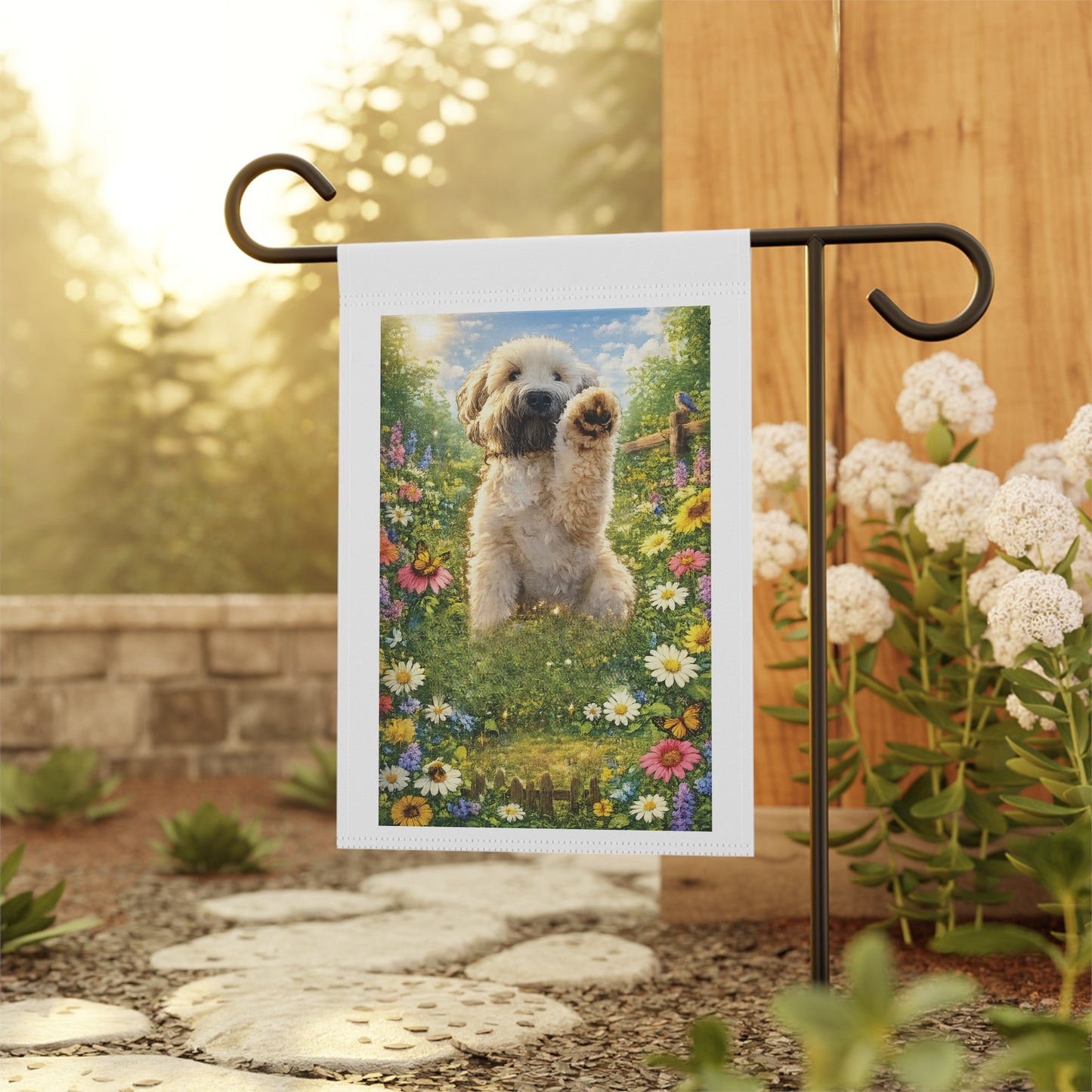 Wheaten Terrier Spring Garden Flag / Decorative House Banner