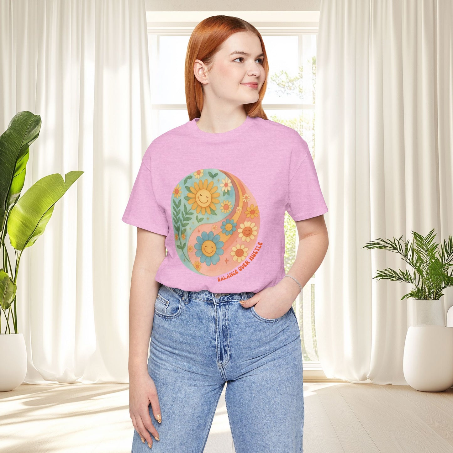 Balance Over Hustle Inspirational Graphic T-Shirt