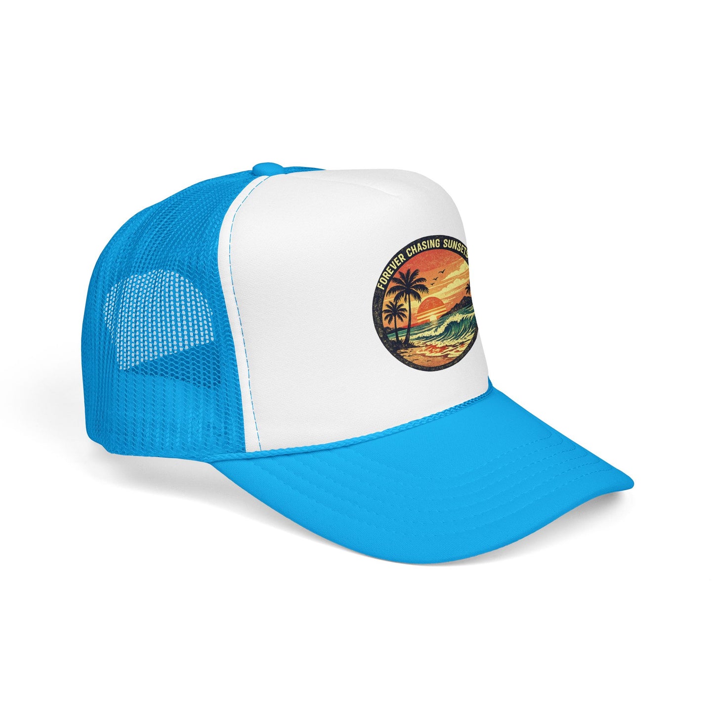 Chasing Sunsets Trucker Hat — Vintage Beach Foam Cap