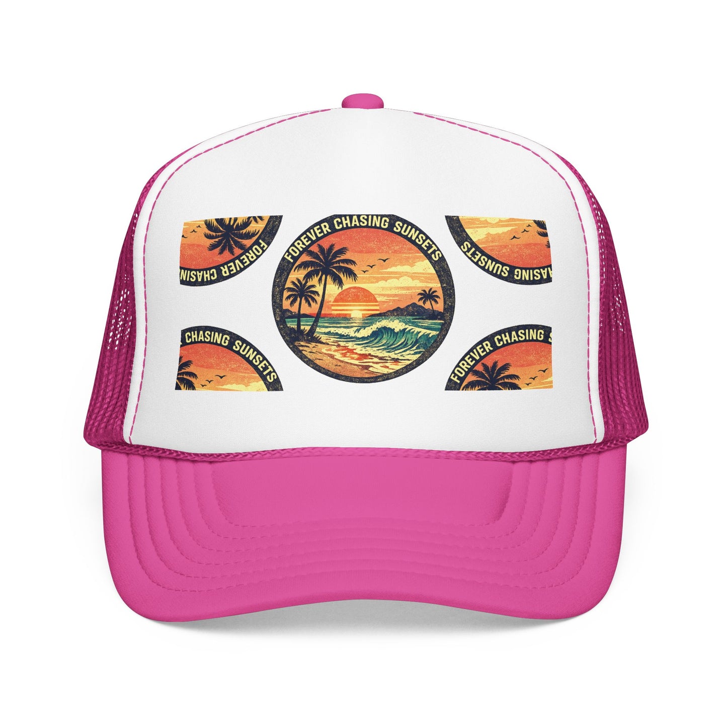 Chasing Sunsets Trucker Hat — Vintage Beach Foam Cap