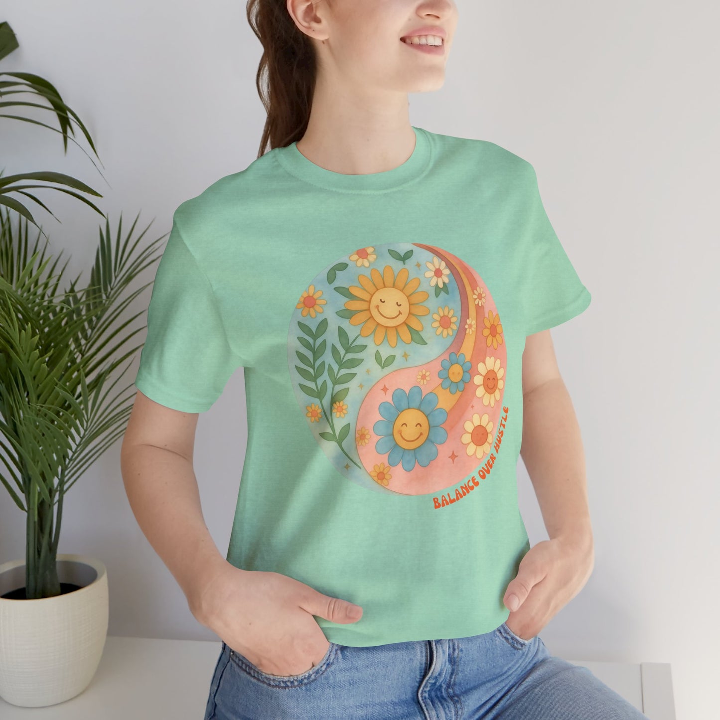 Balance Over Hustle Inspirational Graphic T-Shirt