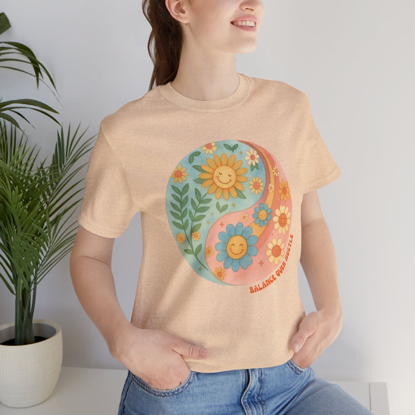Balance Over Hustle Inspirational Graphic T-Shirt