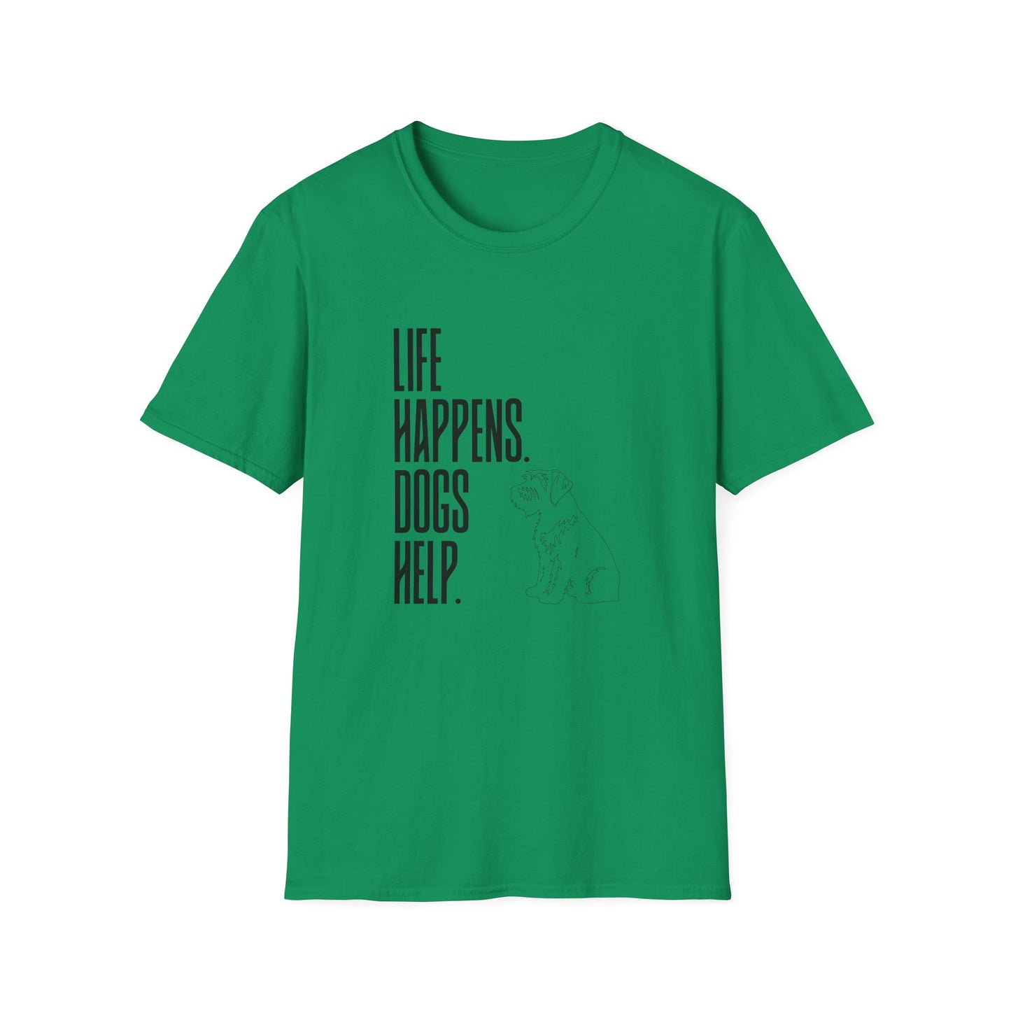 "Life Happens. Dogs Help." Graphic Tee (Casual Pet Lover Shirt)