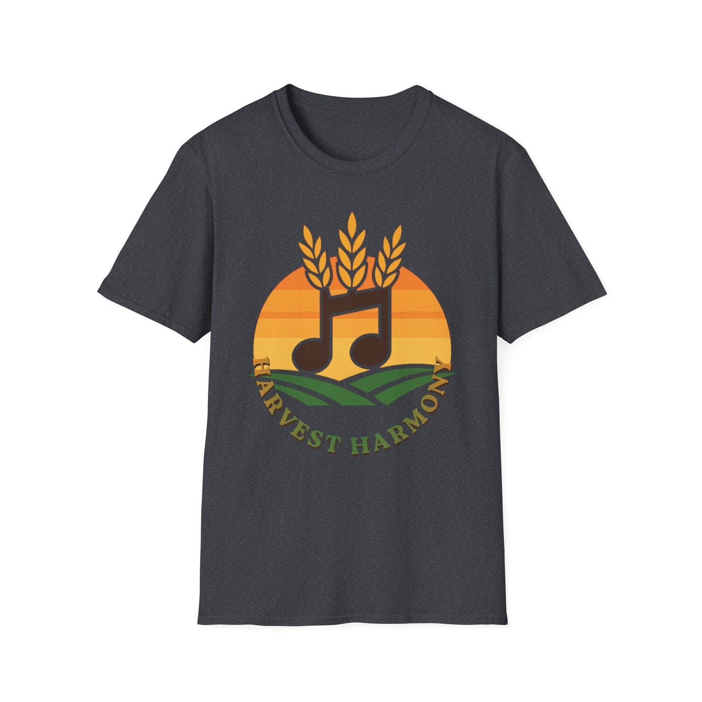 Harvest Harmony T-Shirt | Music Notes with Wheat Sunset