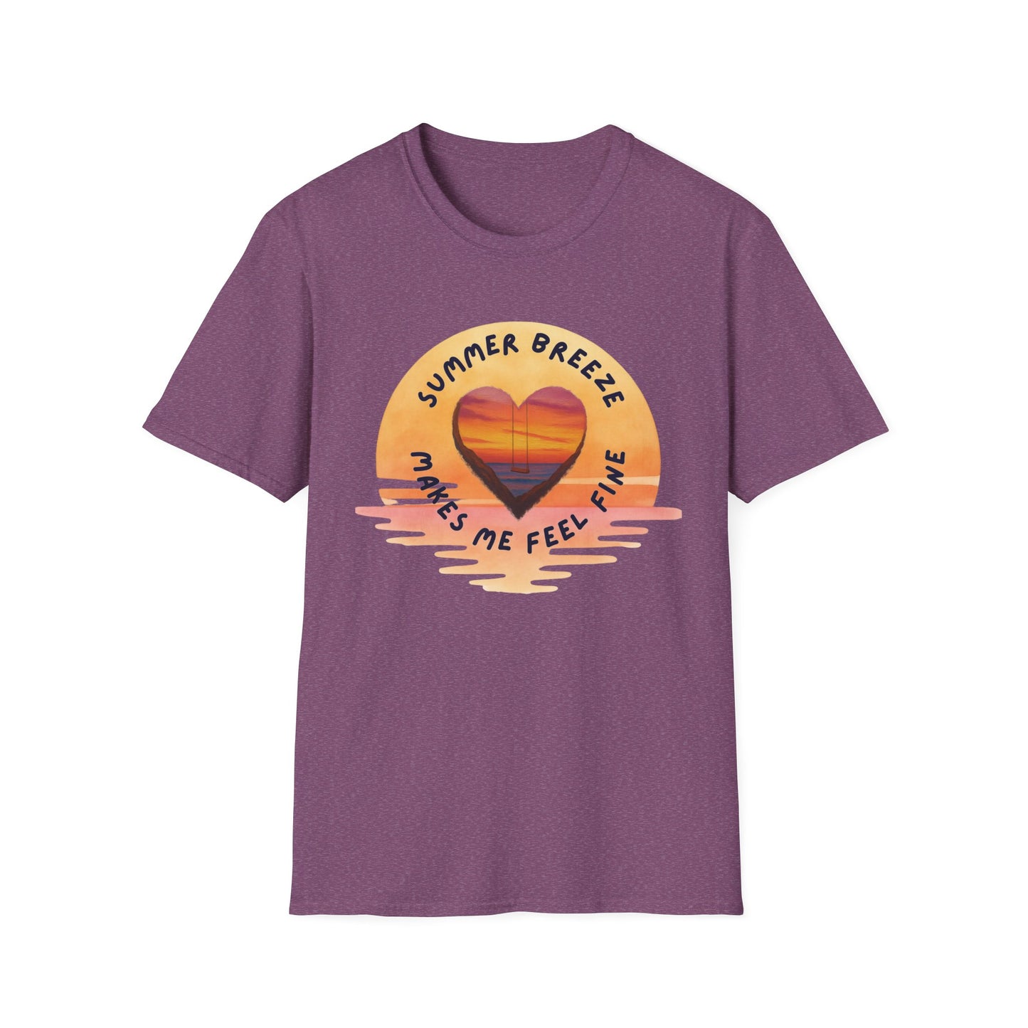 "Summer Breeze Makes Me Feel Fine" -Retro Sunset Heart Tee